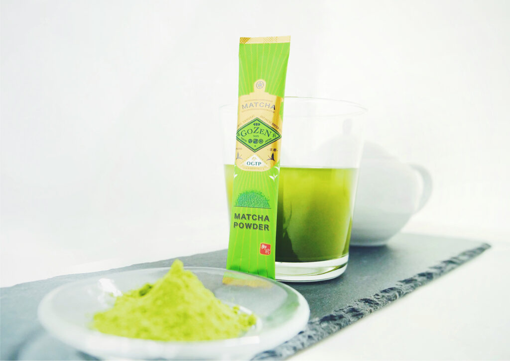Gozen Japanese matcha powder prepared for a premium tea ritual