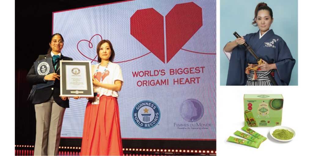 Gozen Matcha microbiome matcha showcased at EXPO 2025 Osaka during the Origami Heart Guinness World Record event