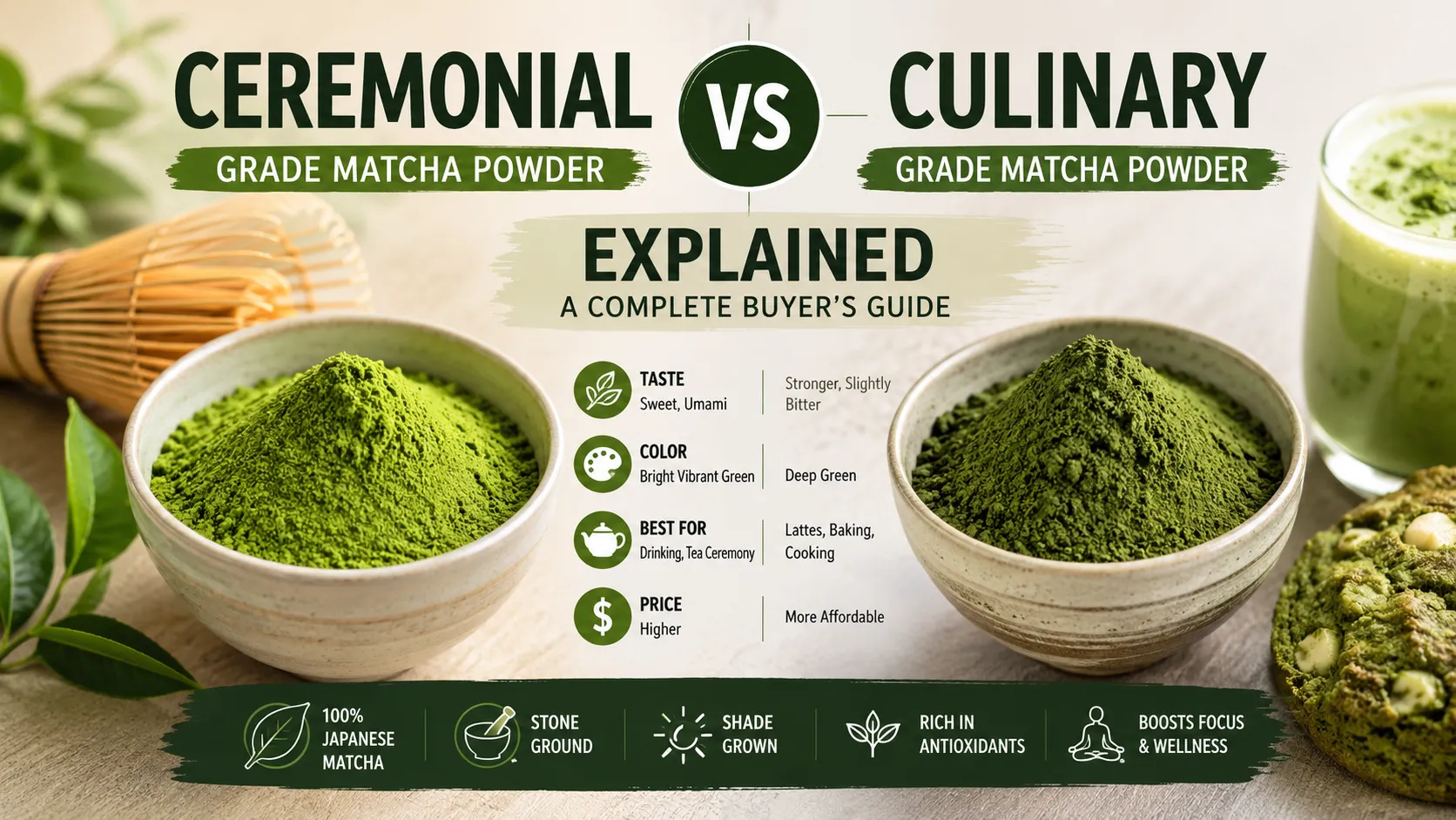 Ceremonial vs culinary matcha powder