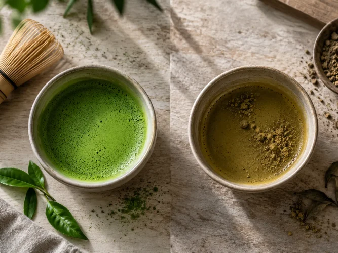 why is my matcha brown
