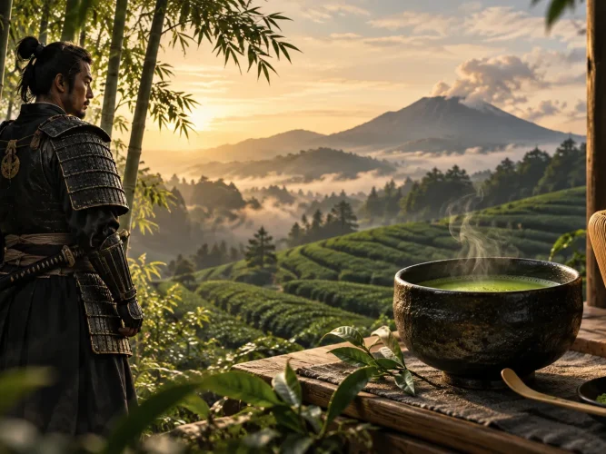 Samurai Tea Veranda At Sunrise
