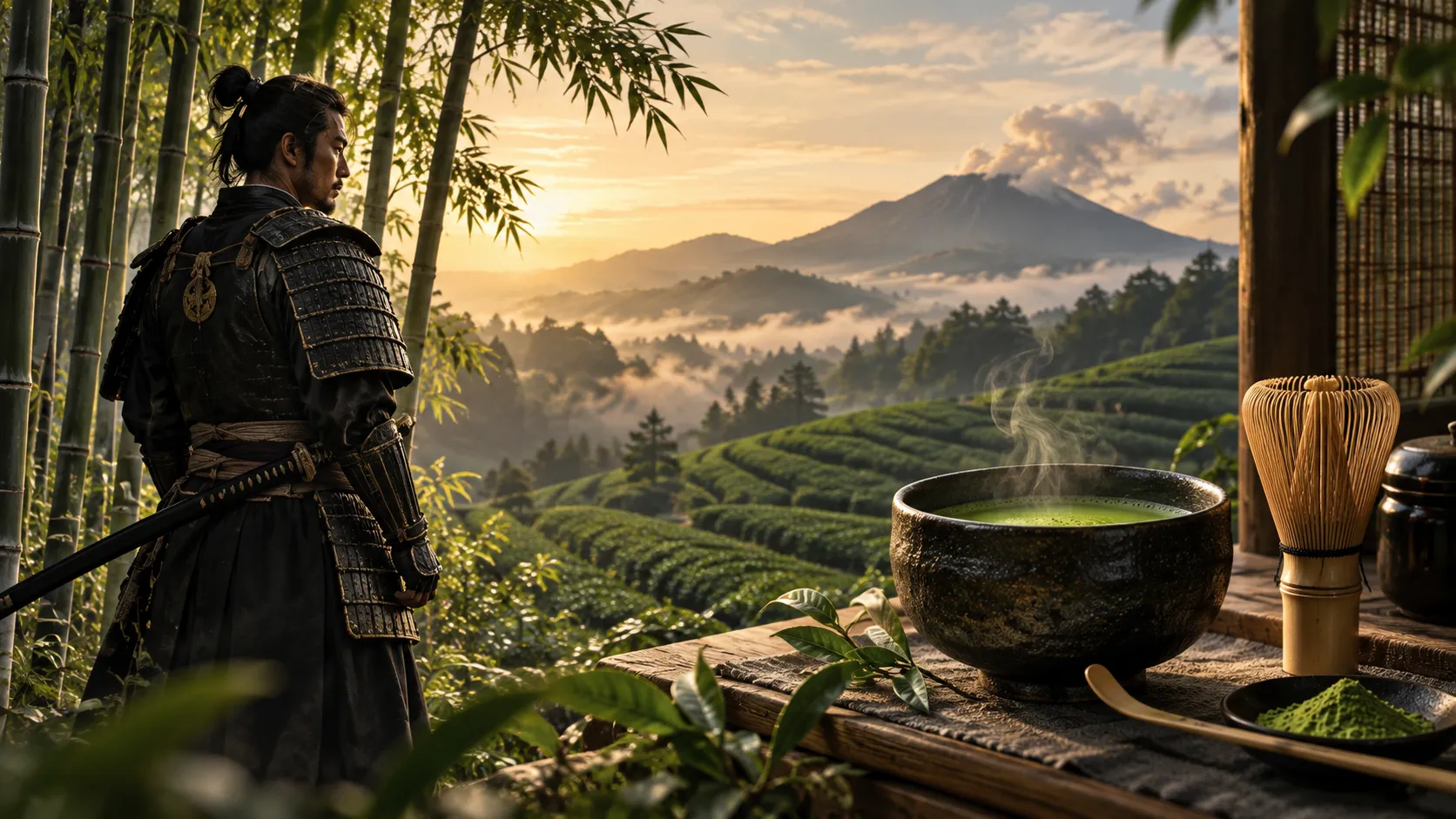 Samurai Tea Veranda At Sunrise