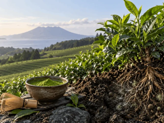 microbiome-grown matcha